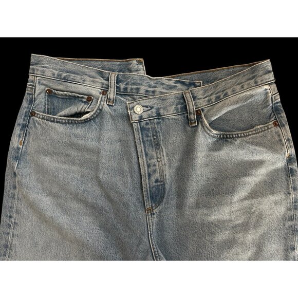 AGOLDE Criss Cross Straight Jeans Size 31 NWOT High Rise Vintage Denim Look - Picture 10 of 12